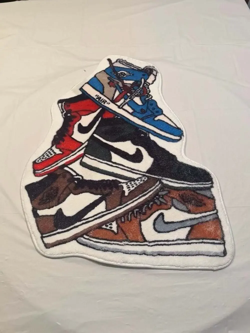 Tufted Sneaker Stack Area Rug featuring Air Jordan 1 Designs